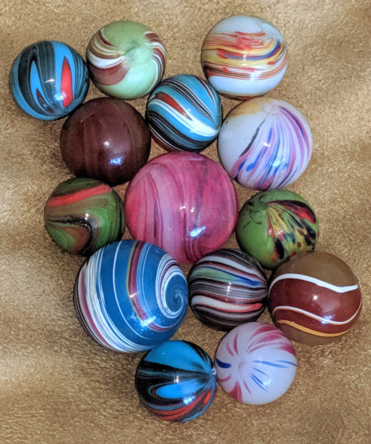 Group of Banded Opaque marbles