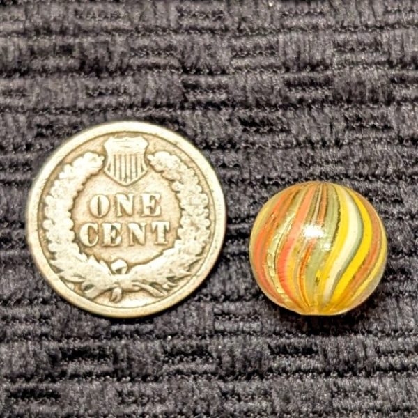 Unusual & HTF Under 1/2" Peewee Finely Striped Joseph's Coat Swirl