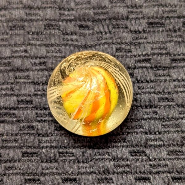 Large 15/16"+ Orange & Yellow Striped Solid Core Swirl - Image 3