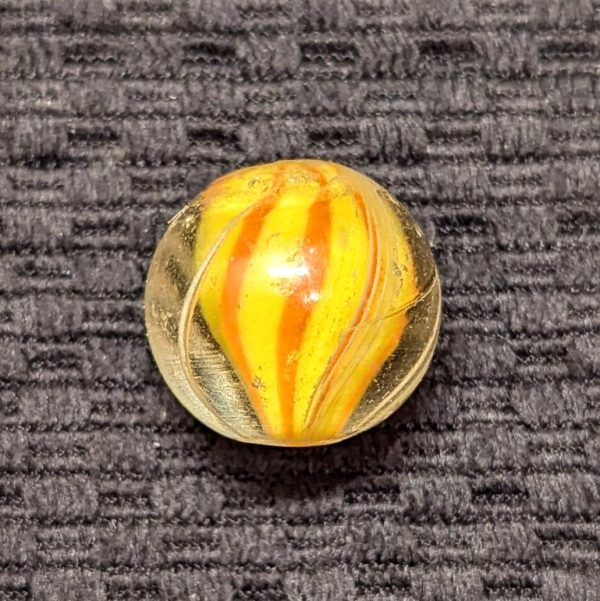 Large 15/16"+ Orange & Yellow Striped Solid Core Swirl - Image 6