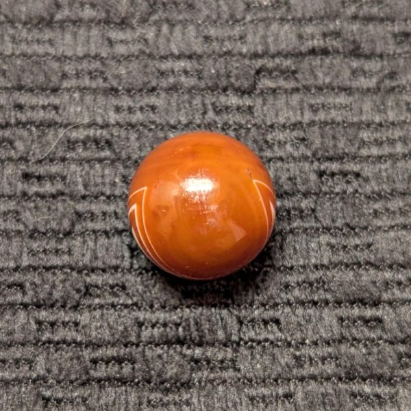 Oxblood Red Color Hand-Faceted Carnelian Agate w/ Bullseye & White Half Circle Rings - Image 9