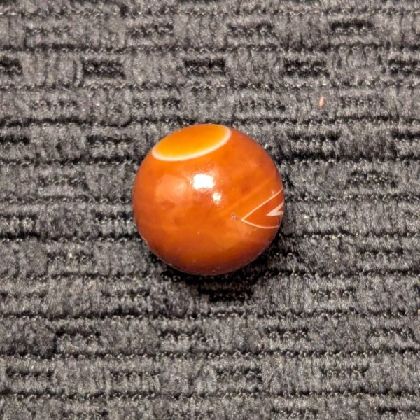 Oxblood Red Color Hand-Faceted Carnelian Agate w/ Bullseye & White Half Circle Rings - Image 7