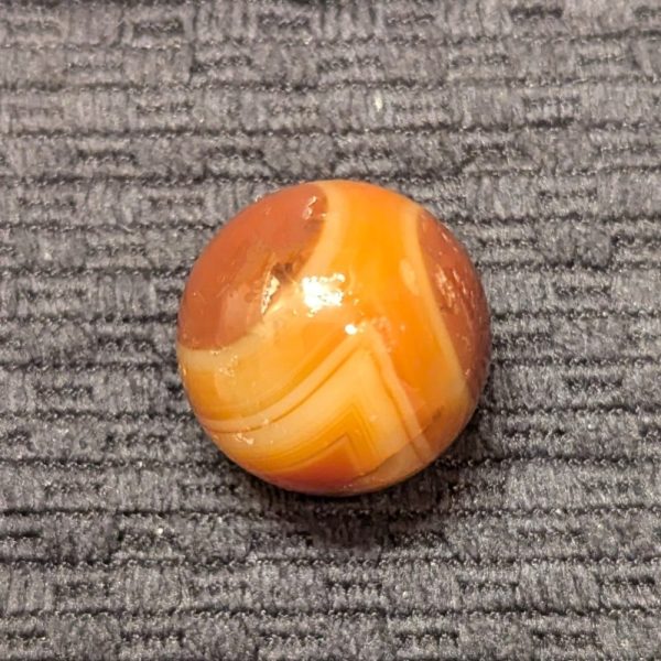 7/8" Hand-Faceted Carnelian Agate w/ 2 Large Deep Red Eyes 90 Degrees Apart & a Diamond at the Bottom - Image 7