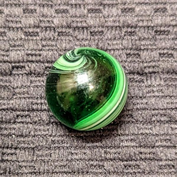 Large Attractive 15/16" Green Banded Transparent Swirl - Image 4