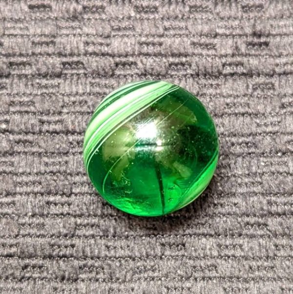 Large Attractive 15/16" Green Banded Transparent Swirl - Image 6