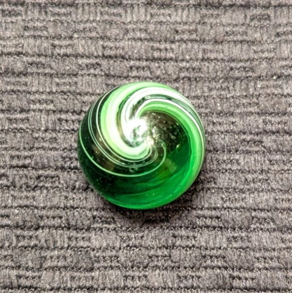 Large Attractive 15/16" Green Banded Transparent Swirl - Image 7