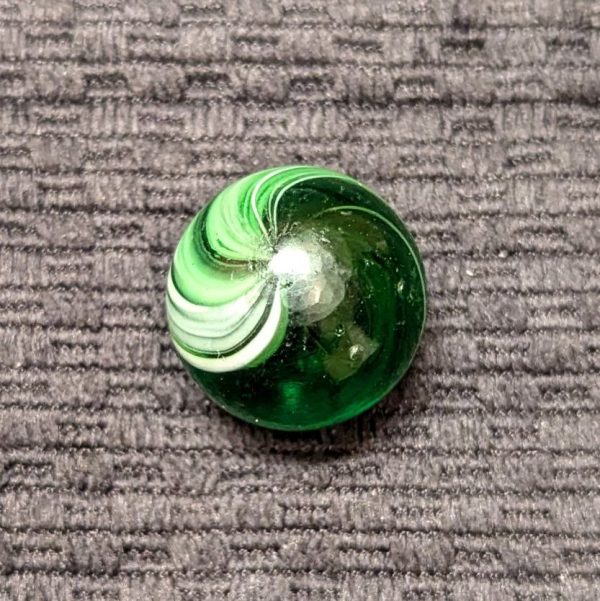 Large Attractive 15/16" Green Banded Transparent Swirl - Image 8