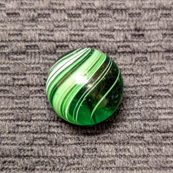 Large Attractive 15/16" Green Banded Transparent Swirl - Image 5