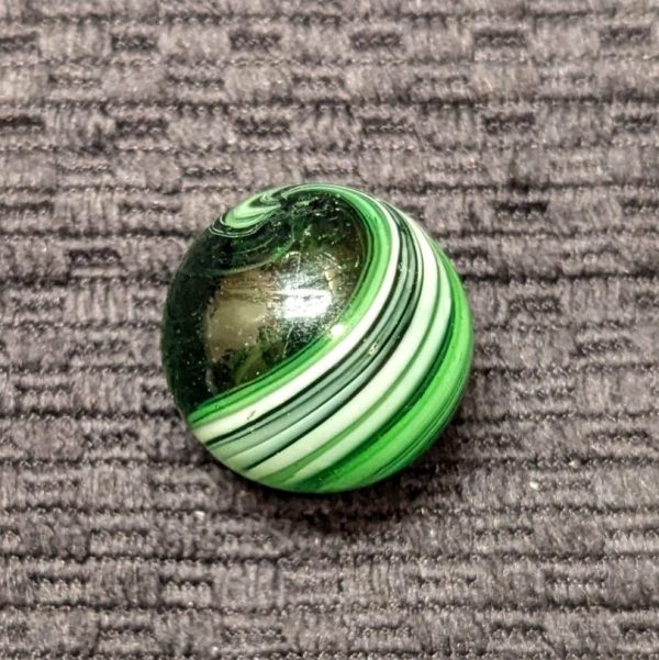 Large Attractive 15/16" Green Banded Transparent Swirl - Image 2