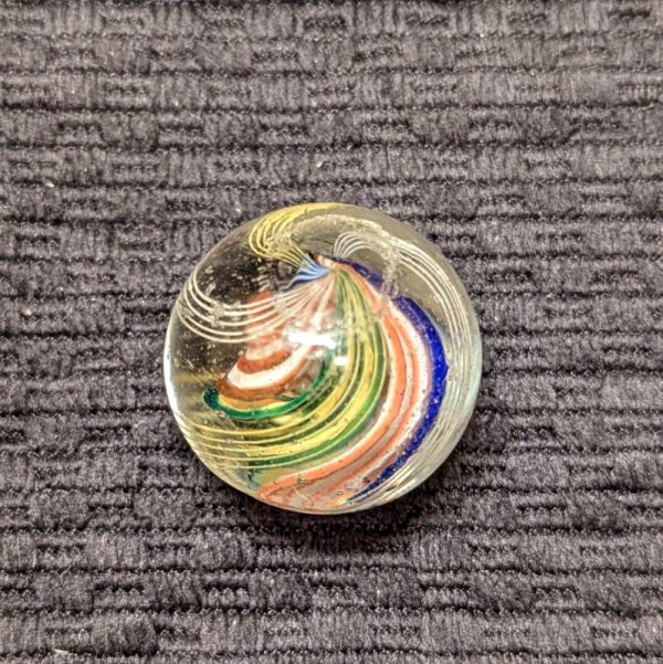 1-1/16" Divided Core Swirl w/ 4 Wide Colorfully Striped Inner Ribbons - Image 2