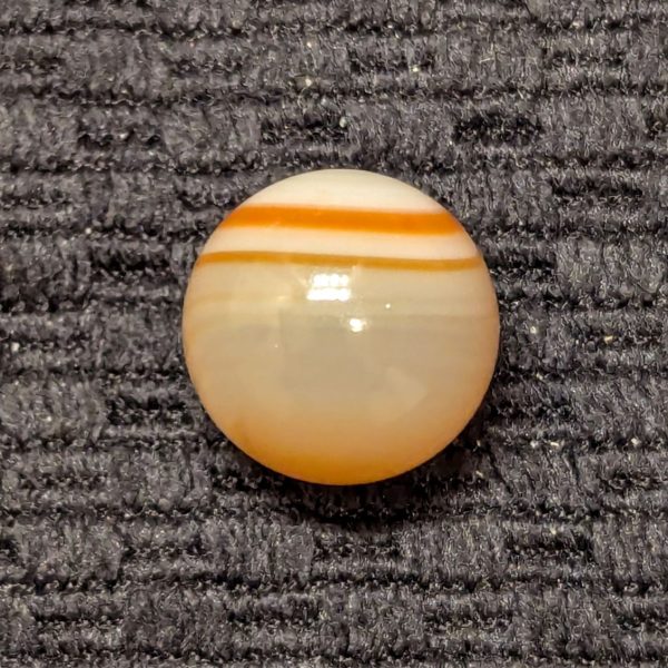 Translucent Carnelian Agate w/ White Bullseye Trimmed in Orange - Hand Faceted - Image 3