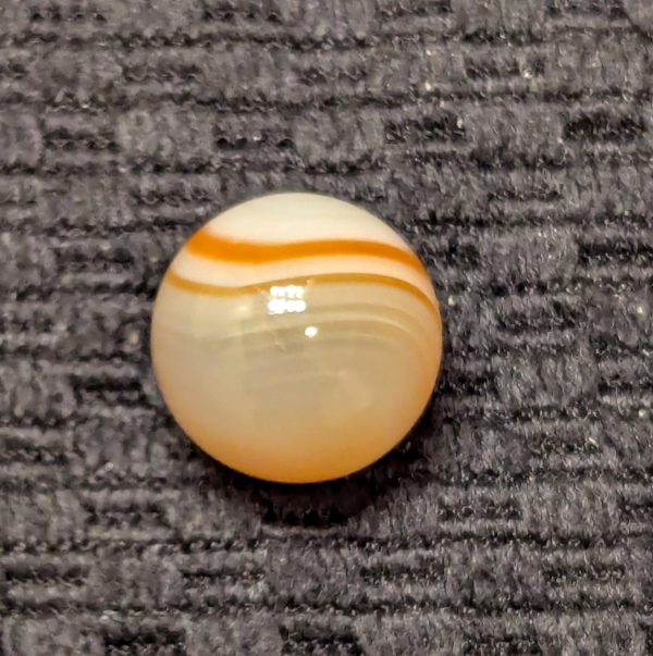 Translucent Carnelian Agate w/ White Bullseye Trimmed in Orange - Hand Faceted - Image 4