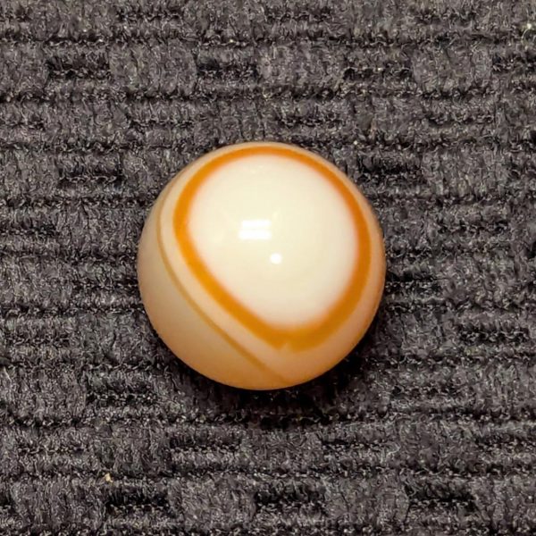 Translucent Carnelian Agate w/ White Bullseye Trimmed in Orange - Hand Faceted