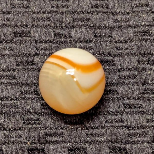 Translucent Carnelian Agate w/ White Bullseye Trimmed in Orange - Hand Faceted - Image 2