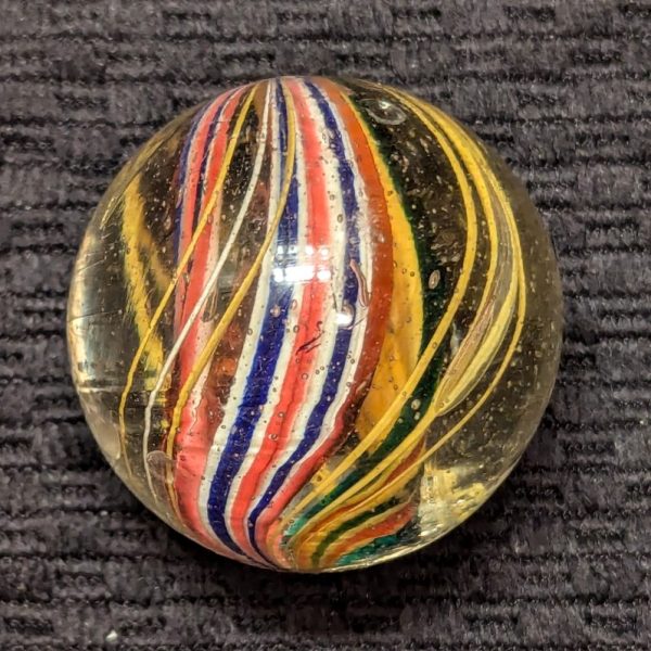 Large 1-5/8" Divided Core Swirl w/ 3 Bright Colorful Inner Razor Ribbons! - Image 3