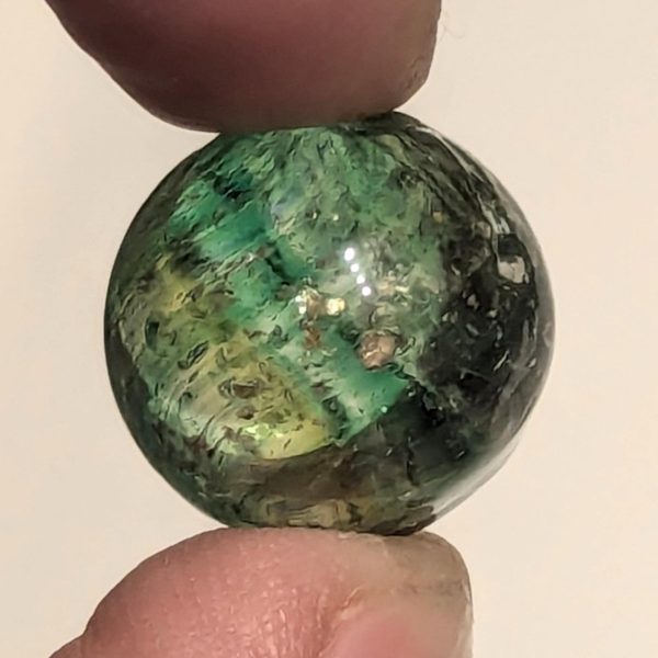 RARE Lobed & Cased Multicolor MIST MICA of Green-Yellow-Blue! - Image 2