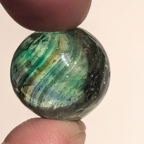 RARE Lobed & Cased Multicolor MIST MICA of Green-Yellow-Blue!