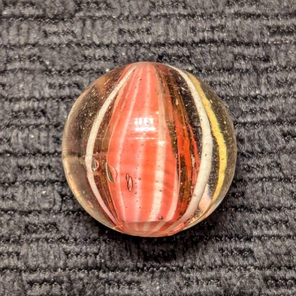 RARE 3-Stage Solid Core w/ Transparent Red Latticino Middle Stage - Unusual, Beautiful, & Wet Mint w/ Faceted Pontil