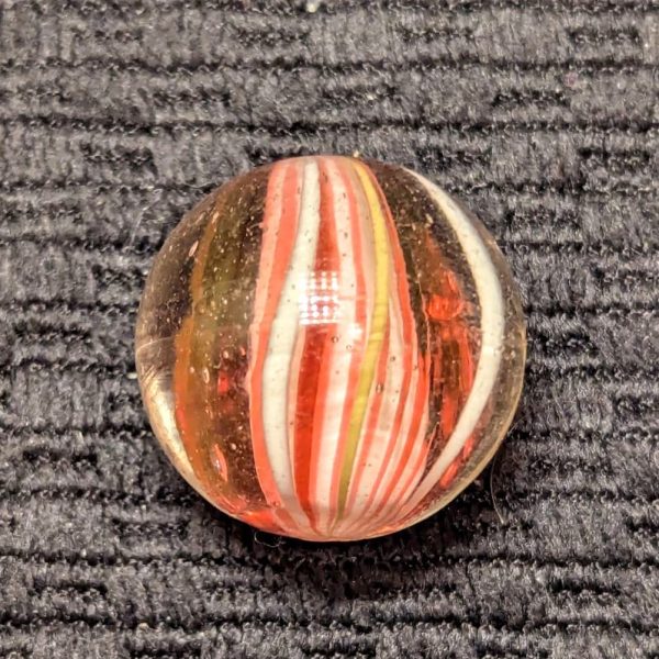 RARE 3-Stage Solid Core w/ Transparent Red Latticino Middle Stage - Unusual, Beautiful, & Wet Mint w/ Faceted Pontil - Image 6