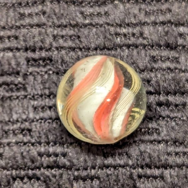 Rare Ridged Solid Core Swirl w/ Pink Ridges & White Valleys - Image 3