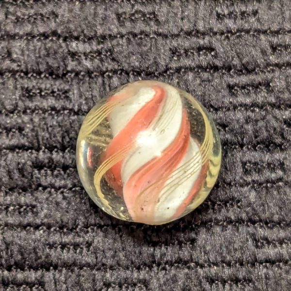 Rare Ridged Solid Core Swirl w/ Pink Ridges & White Valleys - Image 2