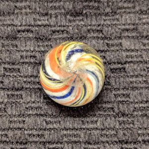 Unusual Solid Core Swirl w/ 10 Orange & Blue Stripes
