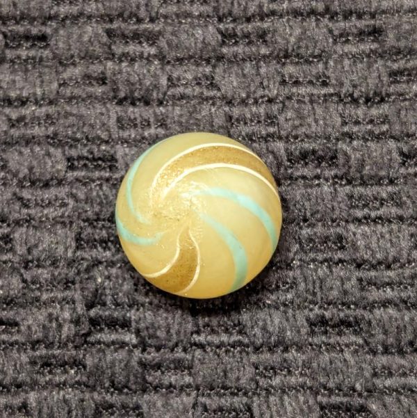 Rare Vaseline Yellow Opaque Lutz w/ Baby Blue Bands - It Glows Orange when Back lit - Image 8