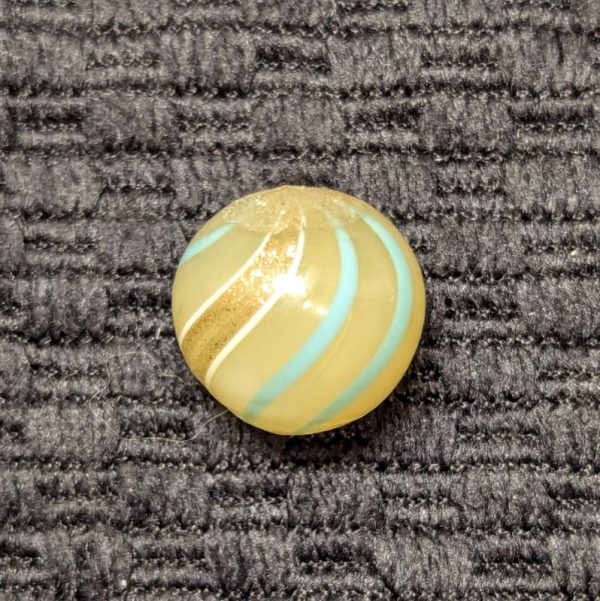 Rare Vaseline Yellow Opaque Lutz w/ Baby Blue Bands - It Glows Orange when Back lit - Image 2