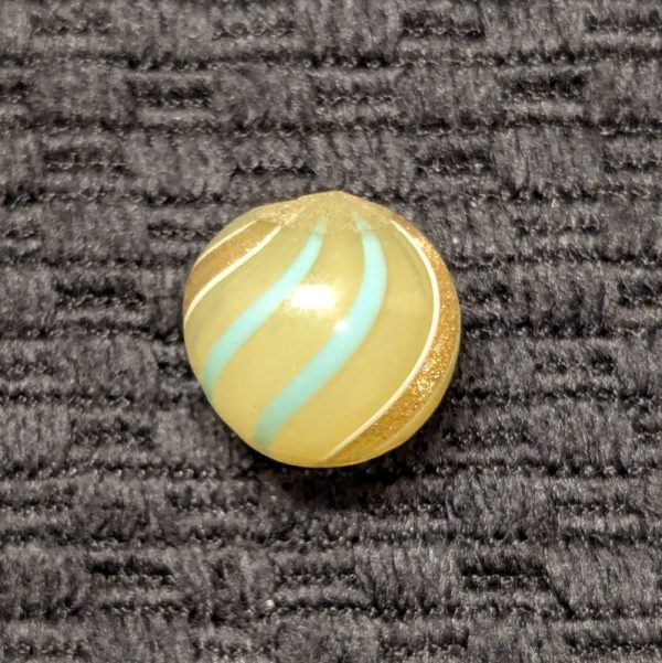 Rare Vaseline Yellow Opaque Lutz w/ Baby Blue Bands - It Glows Orange when Back lit - Image 3