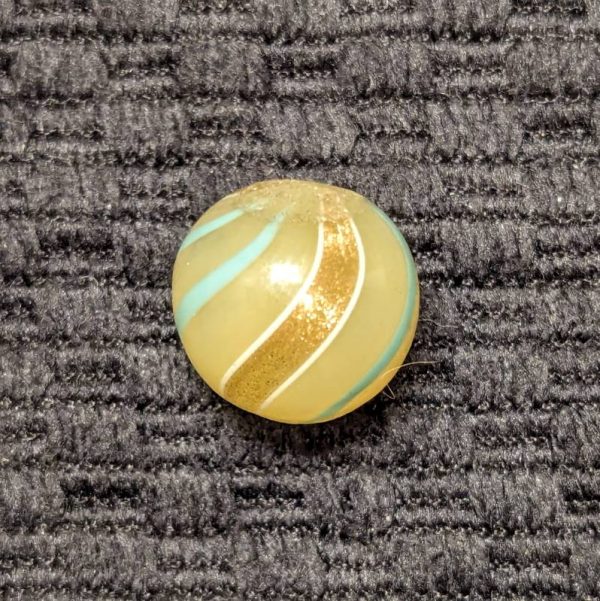 Rare Vaseline Yellow Opaque Lutz w/ Baby Blue Bands - It Glows Orange when Back lit - Image 4