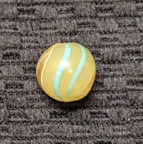 Rare Vaseline Yellow Opaque Lutz w/ Baby Blue Bands - It Glows Orange when Back lit - Image 6