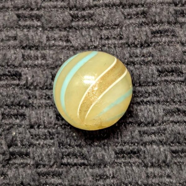 Rare Vaseline Yellow Opaque Lutz w/ Baby Blue Bands - It Glows Orange when Back lit - Image 5