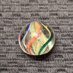 Unusual Error Yellow Latticino Core Swirl w/ a Crackly Outer Ribbon from Being Too Cold