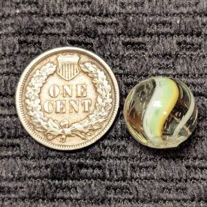 Peewee Banded Blue Transparent Swirl w/ Unusual Colors