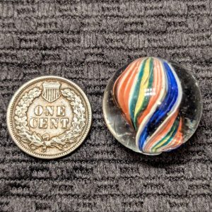 Rare Naked Jelly-Blue-Capped Double Razor Ribbon Swirl