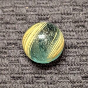 Aqua Banded Transparent Swirl (or Transparent Indian) w/ Wide Yellow Brushed Surface Bands