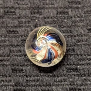 Unusual 3-Stage Divided Core Swirl w/ Elevated Central Blue stripes above the ribbons!