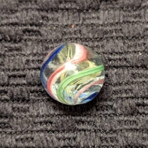 Yellow Latticino Core Swirl w/ Colorful Outer Bands