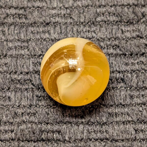 Hand-Gathered Caramel MFC Slag w/ Spiraling "9" and Tail - Image 5