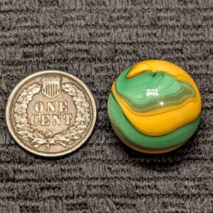 3/4" AKRO Cork of Orange & Green Trimmed in Brown