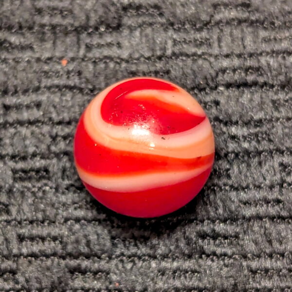 Twisty Red, White & Blended Peach Hand-Gathered Yasuda Transitional - Image 3