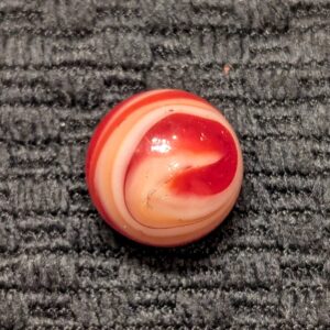 Twisty Red, White & Blended Peach Hand-Gathered Yasuda Transitional