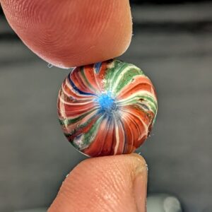 Rare Maglite 360 Indian w/ Heavy Surface Bands of Pink, White & Green over a Transparent Light Blue Glass