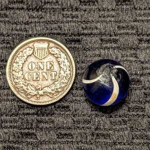 Peewee Cobalt Blue Maglite 3-Banded Indian / Surface Banded Transparent Swirl