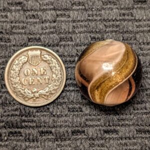 Large Rare Shooter Size Deep Purple Glass Ribbon Lutz w/ Nice Twist