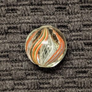 White Latticino w/ Wide Colorful Striped Ribbons