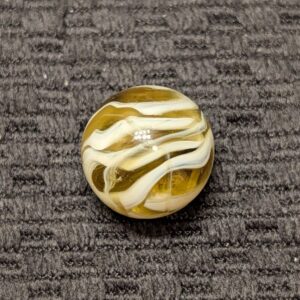 White Wire Pull in Honey Brown Glass w/ Nice Undulating Pattern