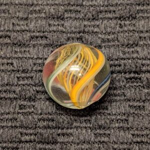 Unusual Alternating Orange & White Latticino Core Swirl