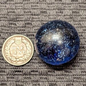 Uncommonly Large 1-1/32"Midnight Blue Blizzard Mica with a Flurry of Fine Mica Flakes