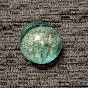 Fantastic Single Pontil Looped-Cane Blizzard Mica in Aqua Glass - Mint & Extremely Rare!
